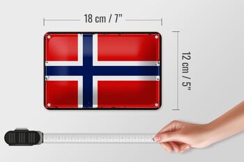 Signe en étain drapeau de la norvège, 18x12cm, drapeau rétro, décoration de la norvège 5