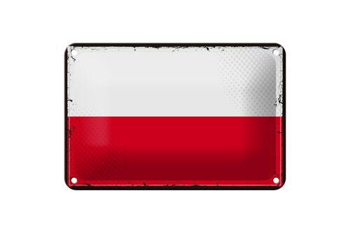 Blechschild Flagge Polens 18x12cm Retro Flag of Poland Dekoration