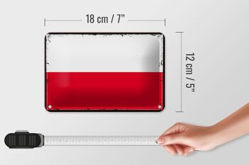 Signe en étain drapeau de la pologne 18x12cm, décoration rétro du drapeau de la pologne 5