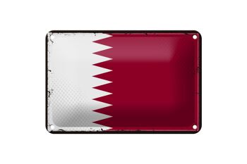 Signe en étain drapeau du Qatar 18x12cm, drapeau rétro du Qatar, décoration 1