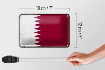 Signe en étain drapeau du Qatar 18x12cm, drapeau rétro du Qatar, décoration 5