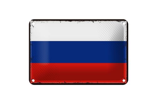 Blechschild Flagge Russlands 18x12cm Retro Flag of Russia Dekoration