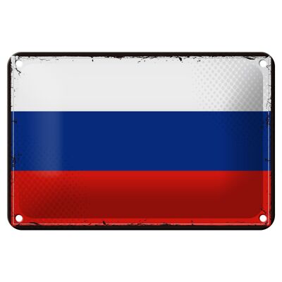 Targa in metallo Bandiera della Russia 18x12 cm Decorazione con bandiera retrò della Russia