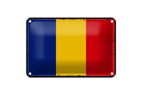 Blechschild Flagge Rumäniens 18x12cm Retro Flag of Romania Dekoration