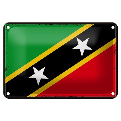 Blechschild Flagge St. Kitts und Nevis 18x12cm Retro Flag Dekoration