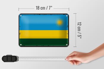 Signe en étain drapeau du Rwanda 18x12cm, drapeau rétro du Rwanda, décoration 5