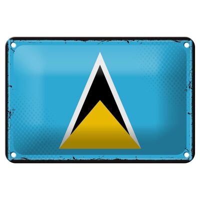 Blechschild Flagge Saint Lucias 18x12cm Retro Saint Lucia Dekoration