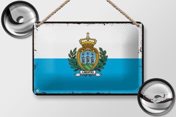 Signe en étain drapeau de saint-marin, 18x12cm, décoration rétro de saint-marin 2