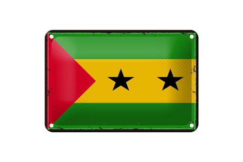 Blechschild Flagge São Tomé und Príncipe 18x12cm Retro Flag Dekoration