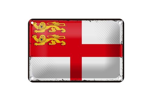 Blechschild Flagge Sark 18x12cm Retro Flag of Sark Dekoration