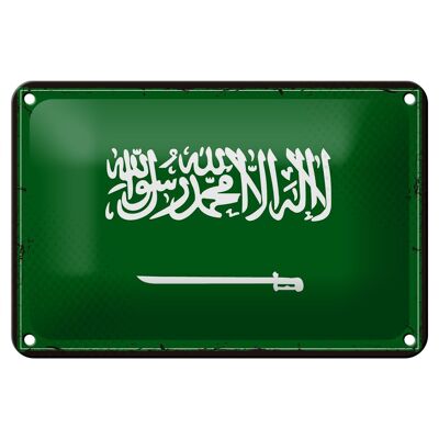 Blechschild Flagge Saudi-Arabien 18x12cm Retro Saudi Arabia Dekoration