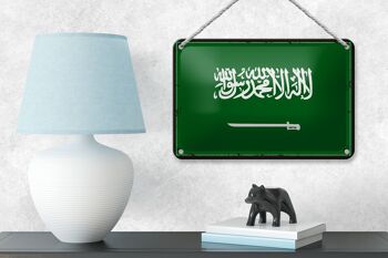 Signe en étain drapeau de l'arabie saoudite 18x12cm, décoration rétro de l'arabie saoudite 4