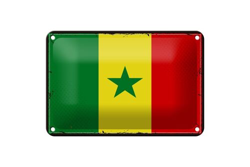 Blechschild Flagge Senegal 18x12cm Retro Flag of Senegal Dekoration