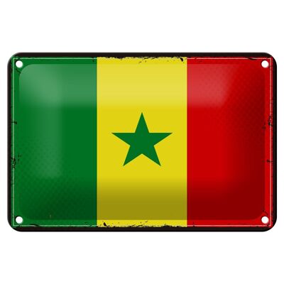 Blechschild Flagge Senegal 18x12cm Retro Flag of Senegal Dekoration