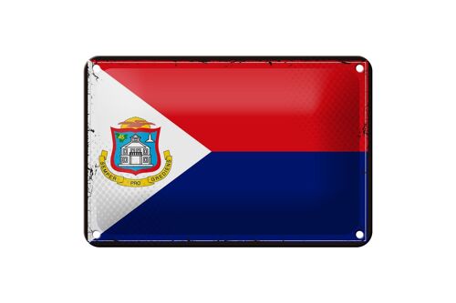 Blechschild Flagge Sint Maartens 18x12cm Retro Sint Maarten Dekoration