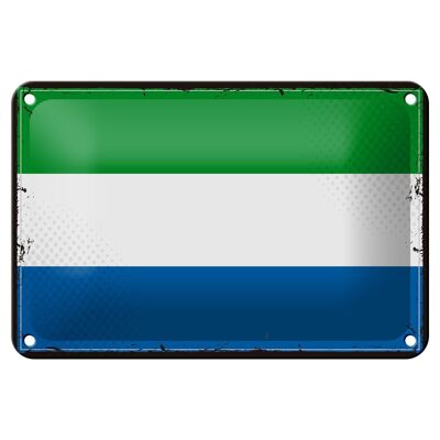 Cartel de hojalata con bandera de Sierra Leona, decoración Retro de Sierra Leona, 18x12cm