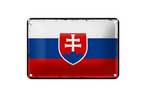 Blechschild Flagge Slowakei 18x12cm Retro Flag of Slovakia Dekoration