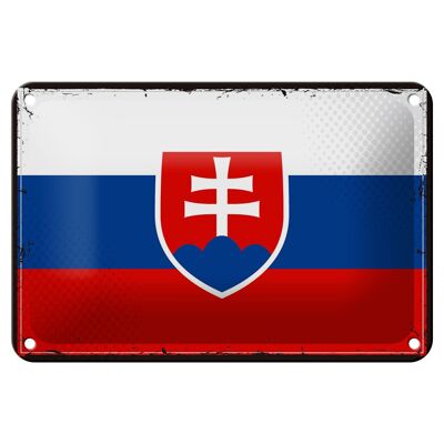 Blechschild Flagge Slowakei 18x12cm Retro Flag of Slovakia Dekoration