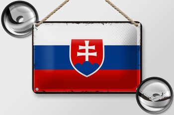 Drapeau en étain de la slovaquie, 18x12cm, drapeau rétro de la slovaquie, décoration 2