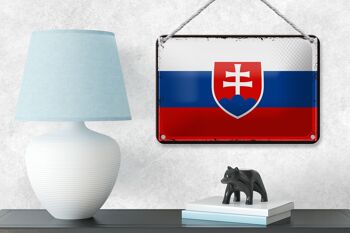 Drapeau en étain de la slovaquie, 18x12cm, drapeau rétro de la slovaquie, décoration 4