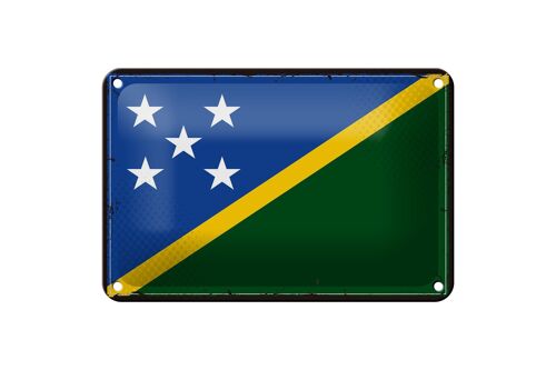 Blechschild Flagge Salomonen 18x12cm Retro Solomon Islands Dekoration