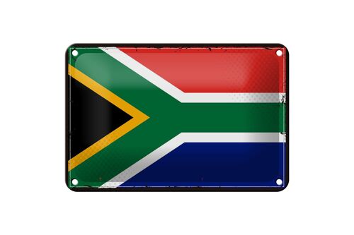 Blechschild Flagge Südafrikas 18x12cm Retro South Africa Dekoration