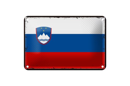 Blechschild Flagge Sloweniens 18x12cm Retro Flag Slovenia Dekoration