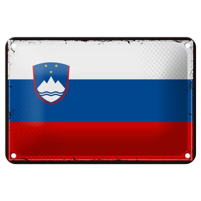 Targa in metallo Bandiera della Slovenia 18x12 cm Decorazione bandiera retrò della Slovenia