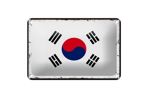 Blechschild Flagge Südkoreas 18x12cm Retro Flag South Korea Dekoration