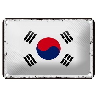 Targa in metallo Bandiera della Corea del Sud 18x12 cm Decorazione della bandiera retrò della Corea del Sud