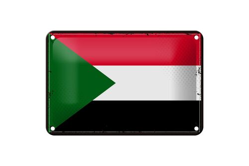 Blechschild Flagge Sudan 18x12cm Retro Flag of Sudan Dekoration