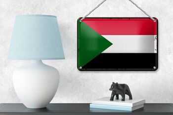 Drapeau du Soudan en étain, 18x12cm, décoration rétro, drapeau du Soudan 4