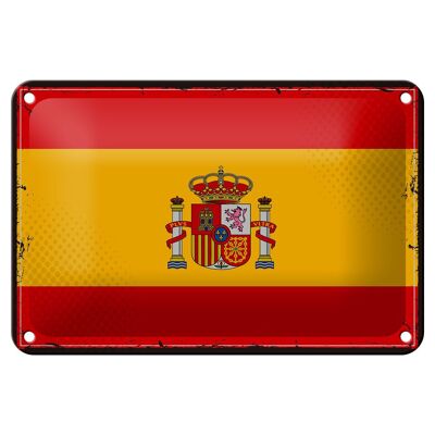 Blechschild Flagge Spaniens 18x12cm Retro Flag of Spain Dekoration