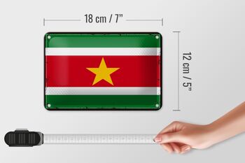 Signe en étain drapeau du Suriname 18x12cm, drapeau rétro du Suriname, décoration 5