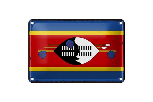 Blechschild Flagge Swasilands 18x12cm Retro Flag Eswatini Dekoration
