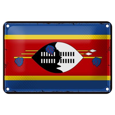 Cartel de hojalata con bandera de Suazilandia, 18x12cm, decoración Retro de Eswatini