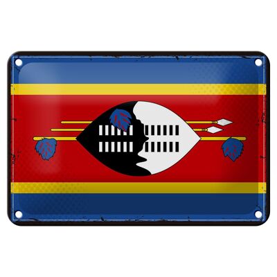 Blechschild Flagge Swasilands 18x12cm Retro Flag Eswatini Dekoration
