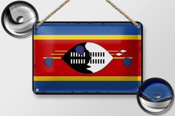 Drapeau en étain du Swaziland, 18x12cm, drapeau rétro, décoration Eswatini 2