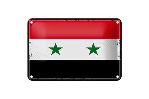 Blechschild Flagge Syriens 18x12cm Retro Flag of Syria Dekoration