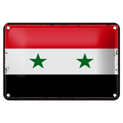Cartel de chapa con bandera de Siria, 18x12cm, decoración Retro de la bandera de Siria