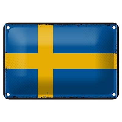 Tin sign flag of Sweden 18x12cm Retro Flag of Sweden decoration