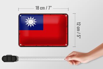 Drapeau en étain de chine, 18x12cm, drapeau rétro de Taiwan, décoration 5