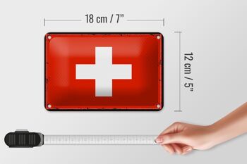 Drapeau en étain de la suisse, 18x12cm, drapeau rétro, décoration de la suisse 5