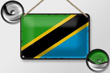 Signe en étain drapeau de la tanzanie, 18x12cm, drapeau rétro de la tanzanie, décoration 2