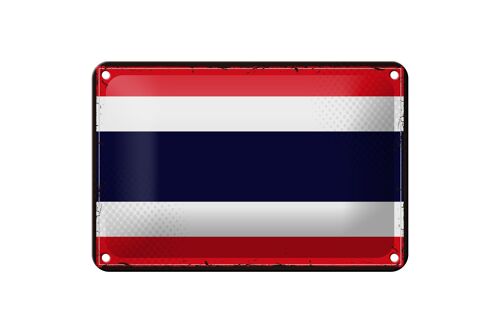 Blechschild Flagge Thailands 18x12cm Retro Flag of Thailand Dekoration