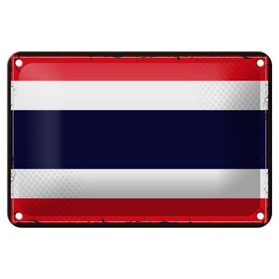 Blechschild Flagge Thailands 18x12cm Retro Flag of Thailand Dekoration