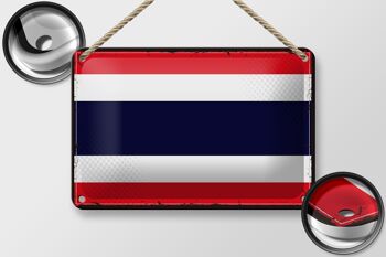 Drapeau de la thaïlande en étain, 18x12cm, décoration rétro, drapeau de la thaïlande 2