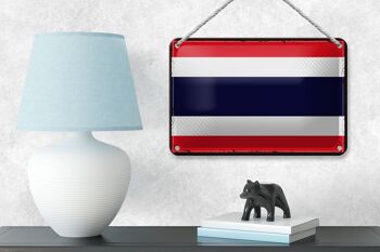 Drapeau de la thaïlande en étain, 18x12cm, décoration rétro, drapeau de la thaïlande 4