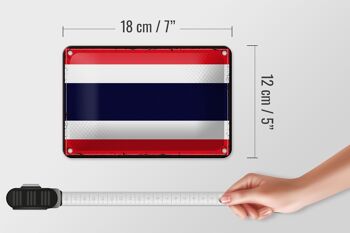 Drapeau de la thaïlande en étain, 18x12cm, décoration rétro, drapeau de la thaïlande 5