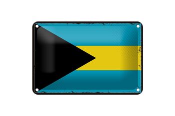 Drapeau en étain des Bahamas 18x12cm, drapeau rétro des Bahamas, décoration 1